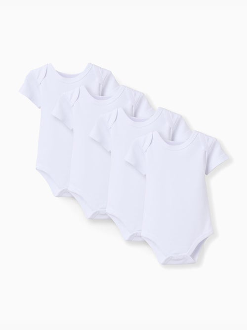 Pack de 4 bodies lisos de manga corta - Kiabi