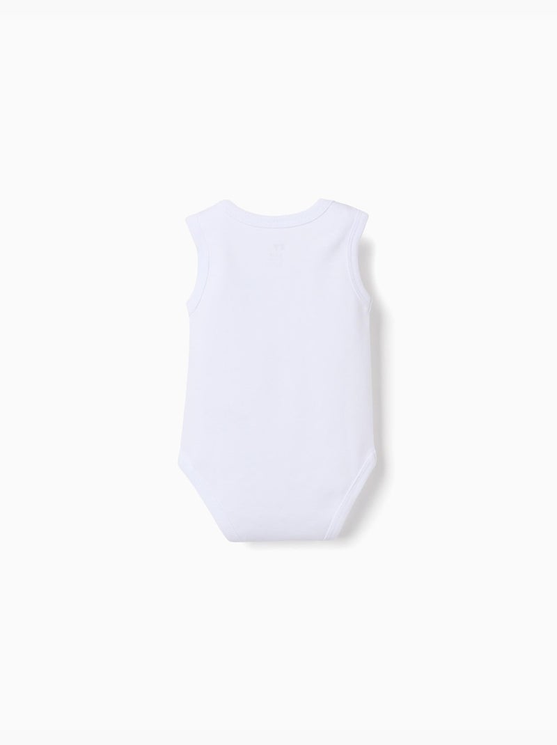 Pack de 4 bodies lisos sin mangas Blanco - Kiabi