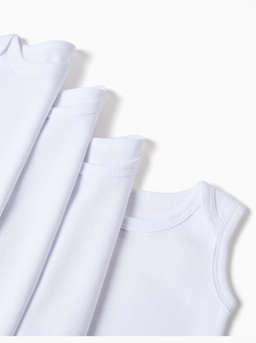 Pack de 4 bodies lisos sin mangas - Kiabi