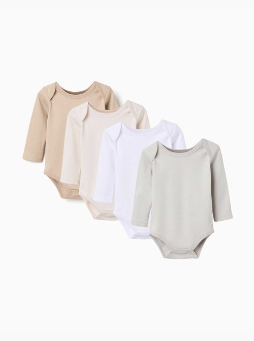 Pack de 4 bodies perchados con hombros en solapa - Kiabi Pack de 4 bodies perchados con hombros en solapa - Kiabi