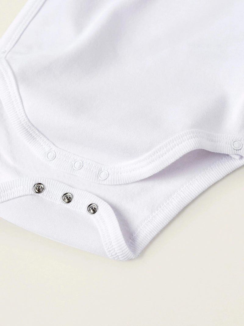 Pack de 4 bodies perchados de algodón Blanco - Kiabi