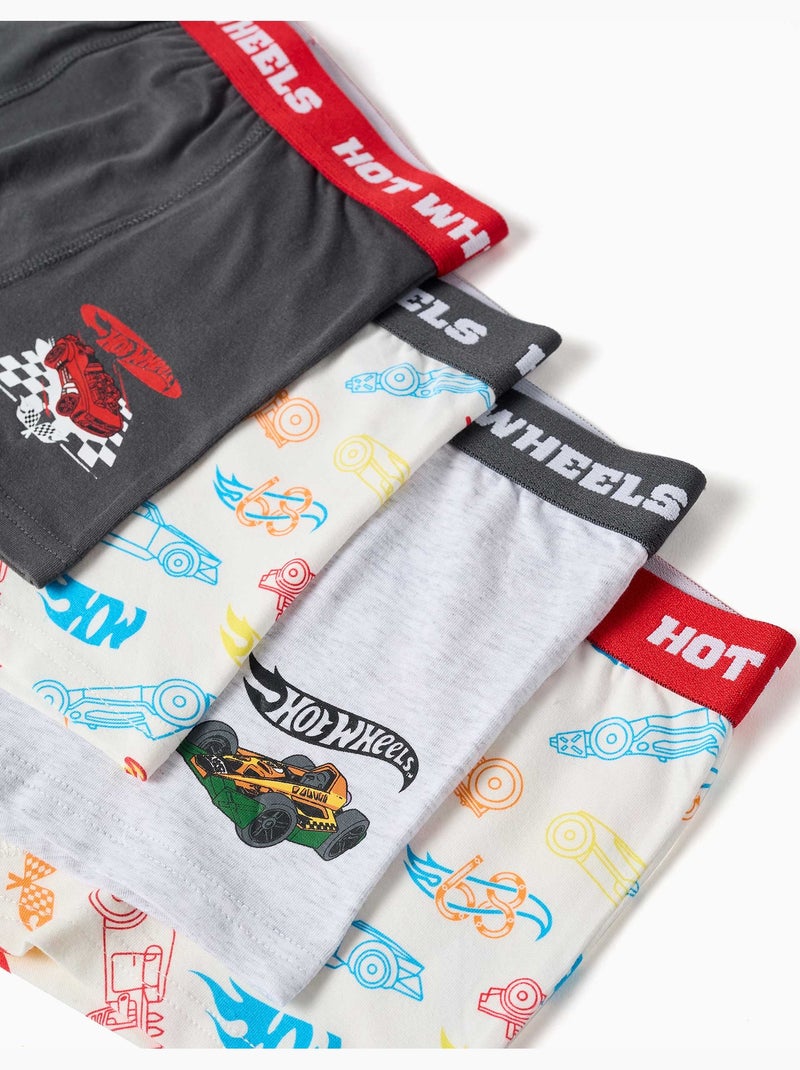 Pack de 4 bóxers con estampados de Hot Wheels Blanco Gris - Kiabi