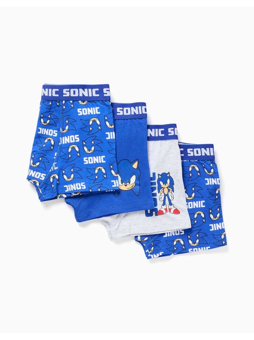 Pack de 4 bóxers con estampados de Sonic - Kiabi