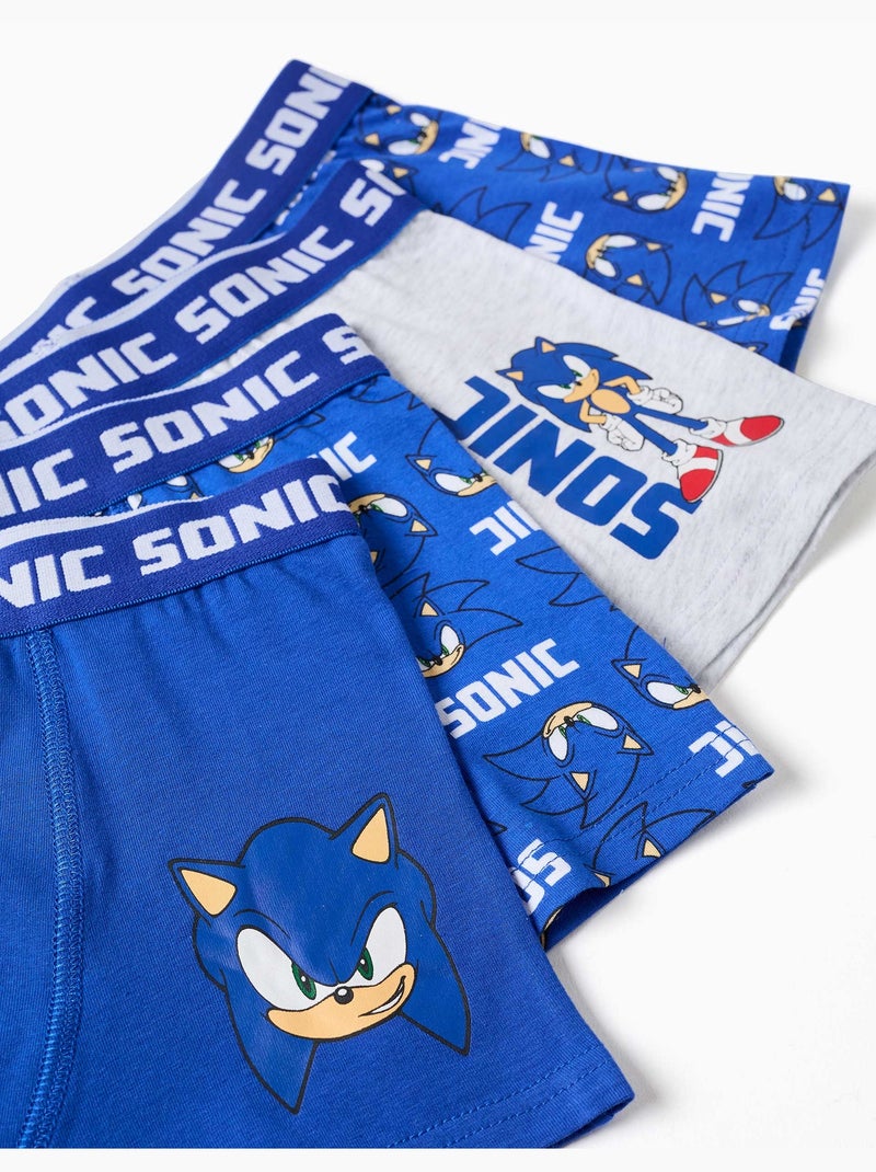 Pack de 4 bóxers con estampados de Sonic Azul gris - Kiabi