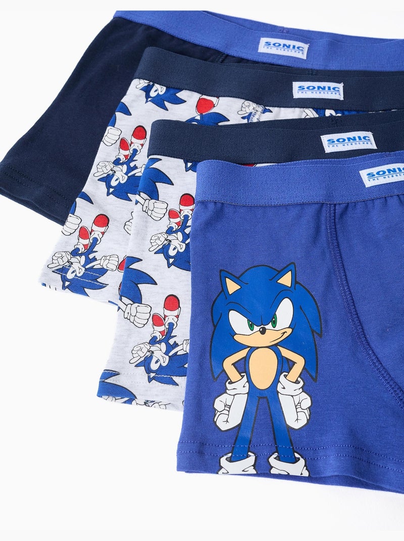 Pack de 4 bóxers con estampados de Sonic Azul gris - Kiabi