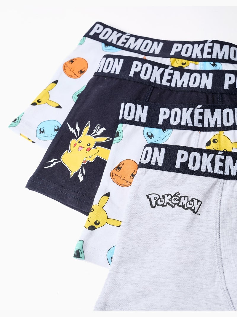 Pack de 4 bóxers con estampados Pokémon Blanco - Kiabi