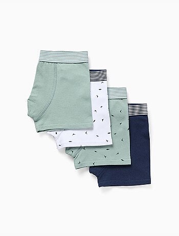 Pack de 4 bóxers de algodón con estampado de dinosaurios
