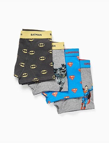 Pack de 4 bóxers de algodón con estampados batman y superman