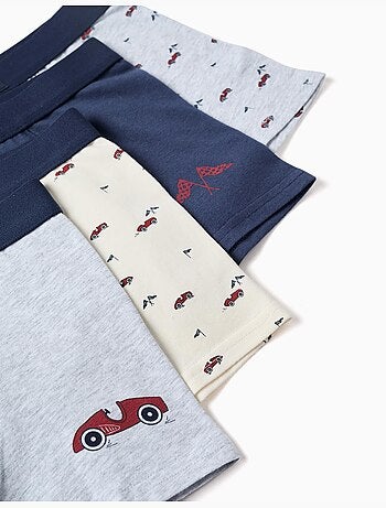 Pack de 4 bóxers de algodón con estampados de coches
