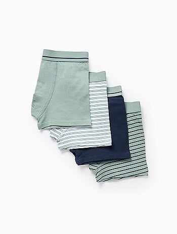 Pack de 4 boxers de algodón lisos/a rayas