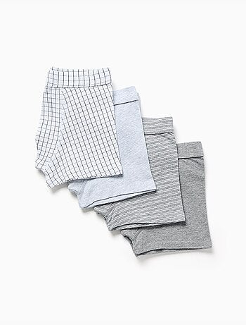 Pack de 4 boxers de algodón lisos/a rayas