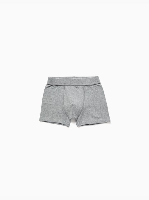 Pack de 4 boxers de algodón lisos/a rayas - Kiabi