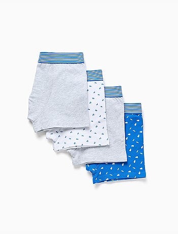 Pack de 4 boxers de algodón lisos/estampados