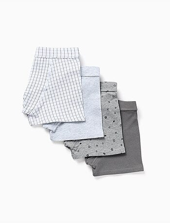 Pack de 4 bóxers de algodón lisos/estampados