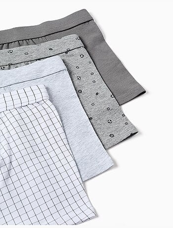 Pack de 4 bóxers de algodón lisos/estampados