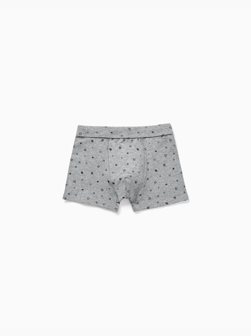 Pack de 4 bóxers de algodón lisos/estampados - Kiabi Pack de 4 bóxers de algodón lisos/estampados - Kiabi