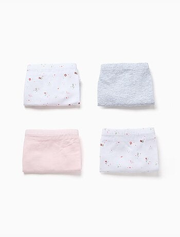 Pack de 4 boxers de algodón lisos/florales