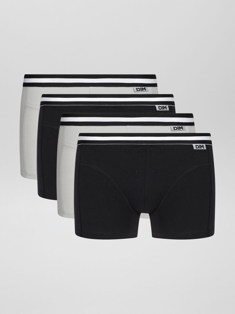 Pack de 4 boxers 'DIM' GRIS - Kiabi