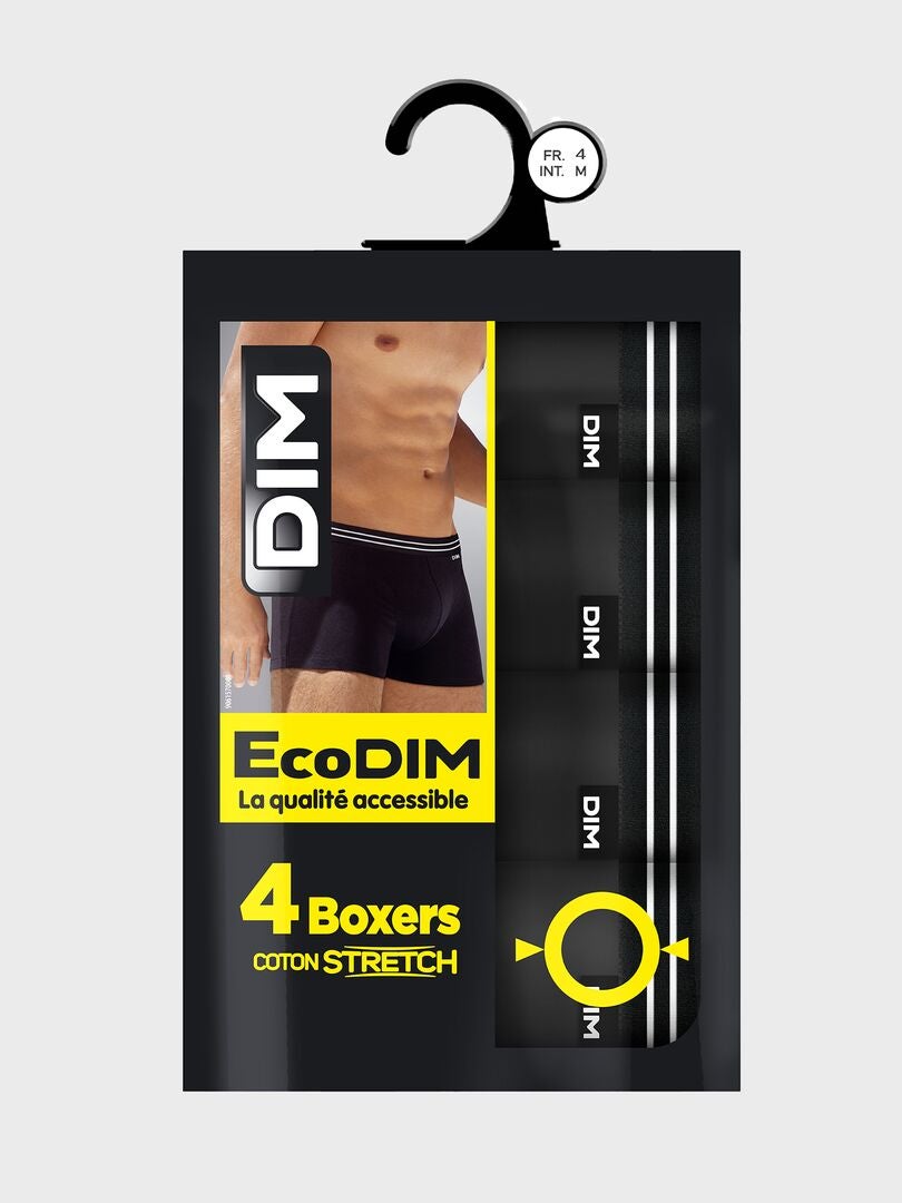 Pack de 4 boxers ecodim 'DIM' negro - Kiabi