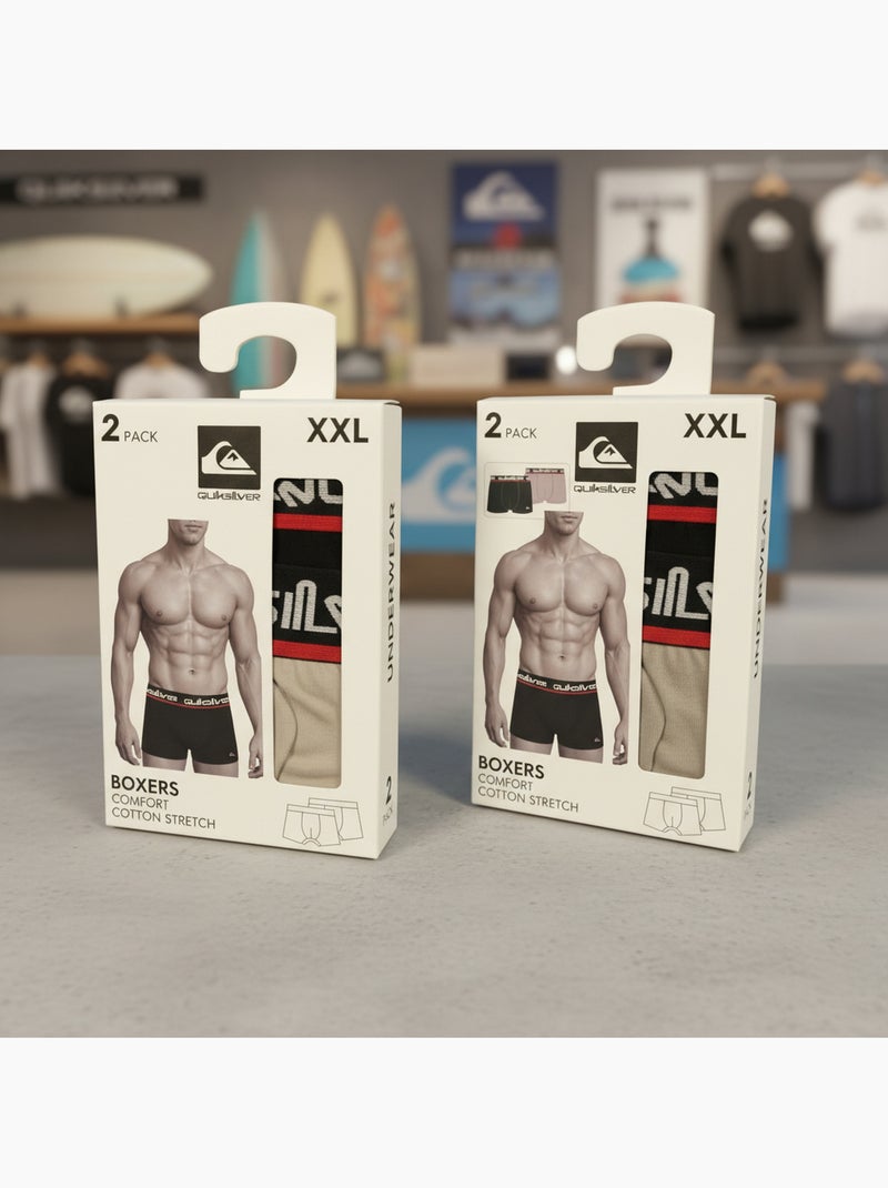 Pack de 4 boxers hombre quiksilver licencia oficial caja regalo Gris negro - Kiabi