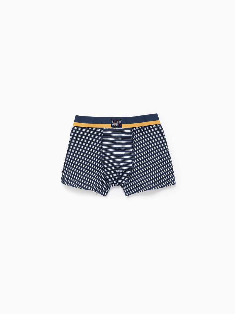 Pack de 4 bóxers lisos/estampados Azul gris - Kiabi