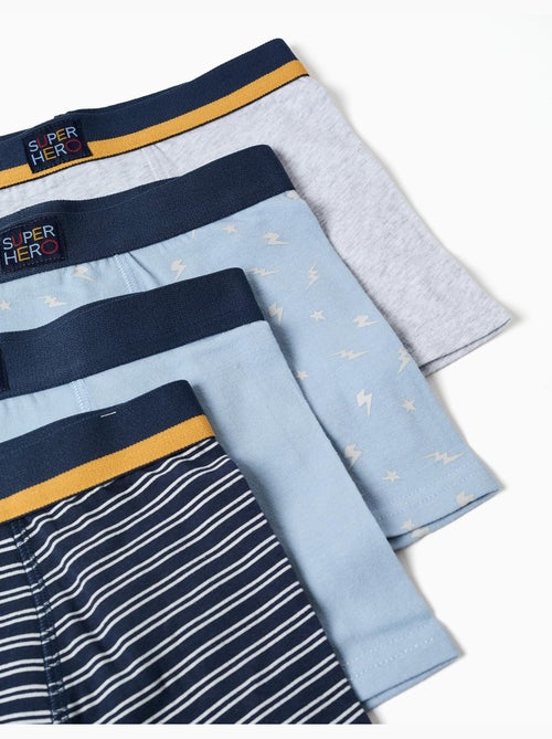 Pack de 4 bóxers lisos/estampados - Kiabi