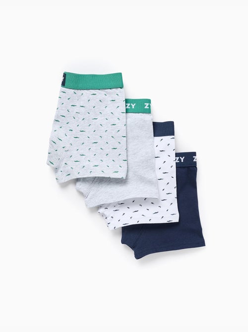 Pack de 4 bóxers lisos/estampados - Kiabi