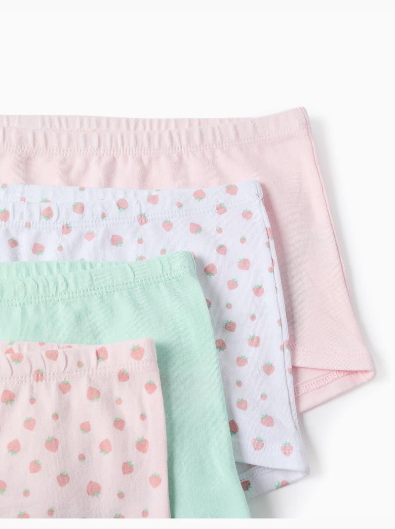 Pack de 4 bóxers lisos/estampados Rosa/Verde - Kiabi