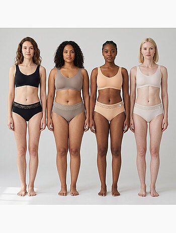 Pack de 4 Bragas Mujer Reductoras Encaje Invisible OZABI