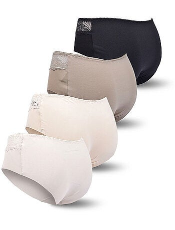Pack de 4 Bragas Mujer Reductoras Encaje Invisible OZABI