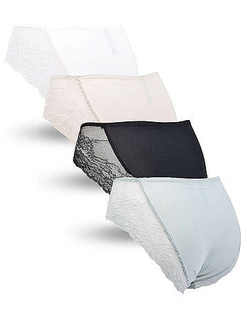 Pack de 4 Bragas Mujer Reductoras Encaje Invisible OZABI
