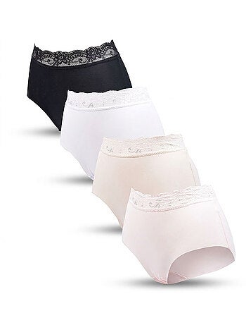 Pack de 4 Bragas Mujer Reductoras Encaje Invisible OZABI