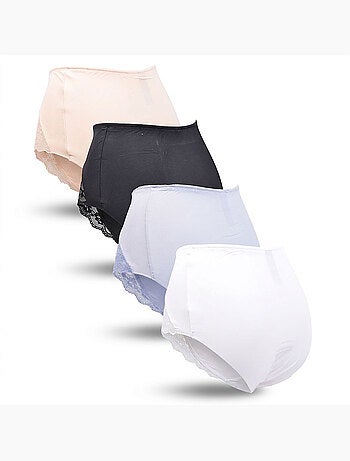 Pack de 4 Bragas Mujer Reductoras Encaje Invisible OZABI