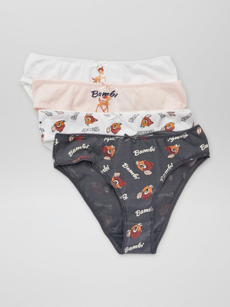 Pack de 4 braguitas 'Bambi' BLANCO - Kiabi