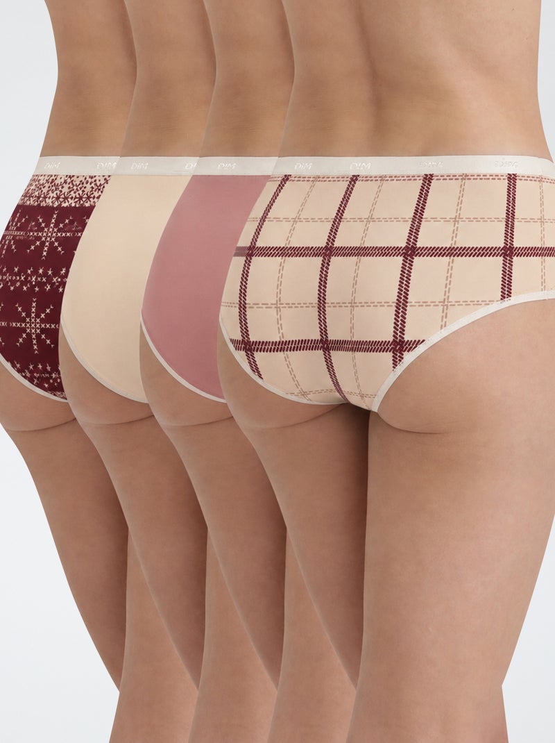Pack de 4 braguitas 'Dim' Rosa - Kiabi