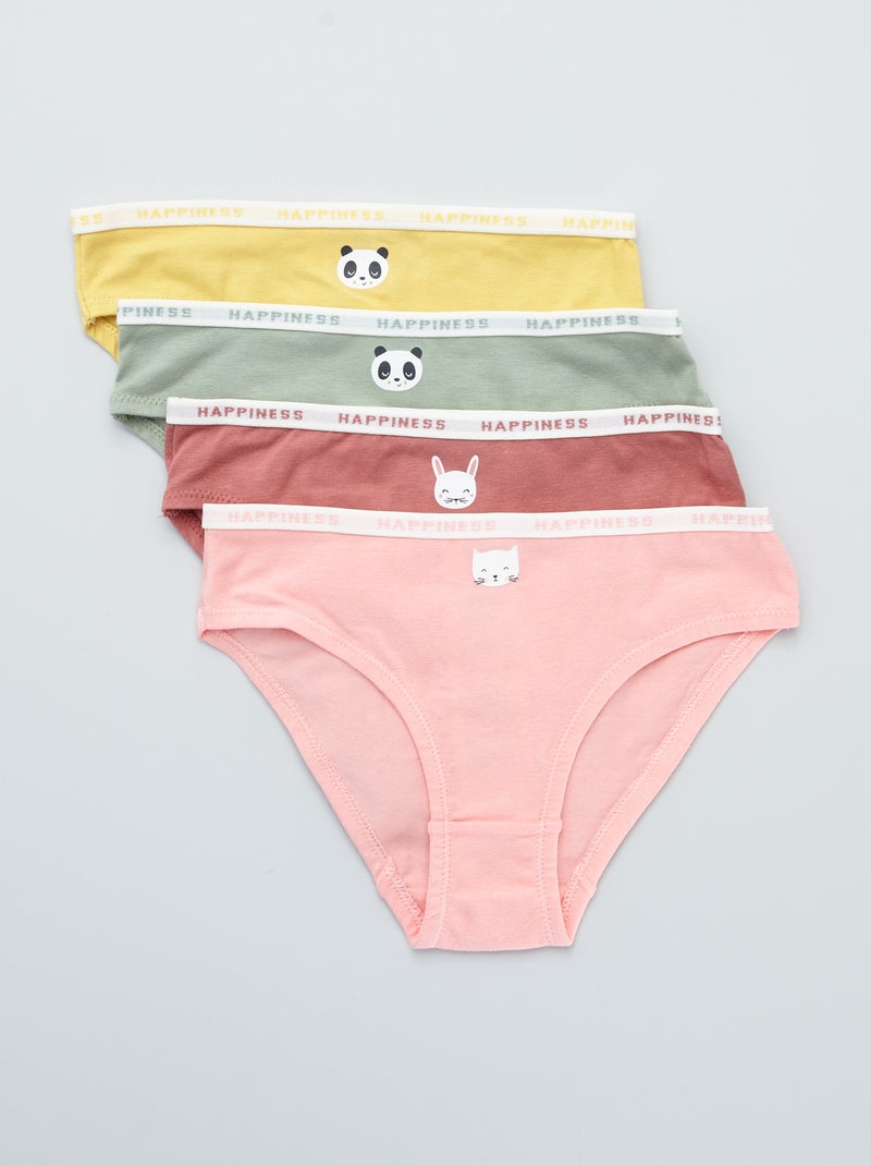 Pack de 4 braguitas estampadas AMARILLO - Kiabi
