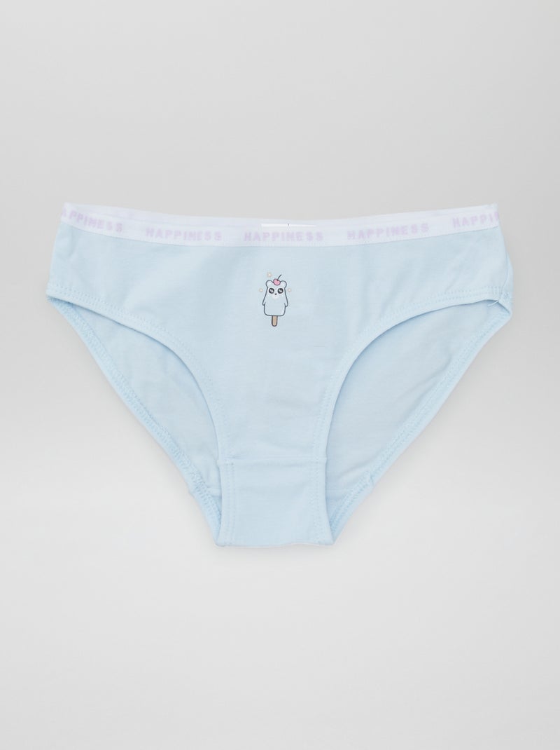 Pack de 4 braguitas estampadas AZUL - Kiabi