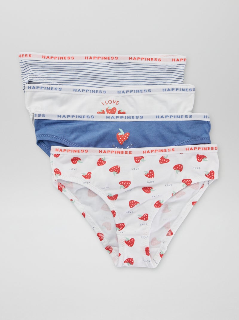 Pack de 4 braguitas estampadas AZUL - Kiabi