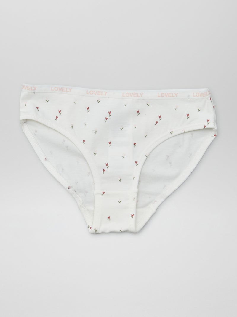 Pack de 4 braguitas estampadas BLANCO - Kiabi