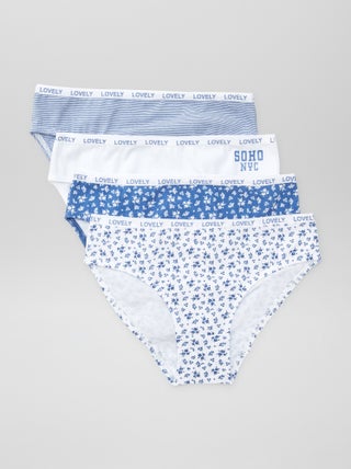 Pack de 4 braguitas estampadas