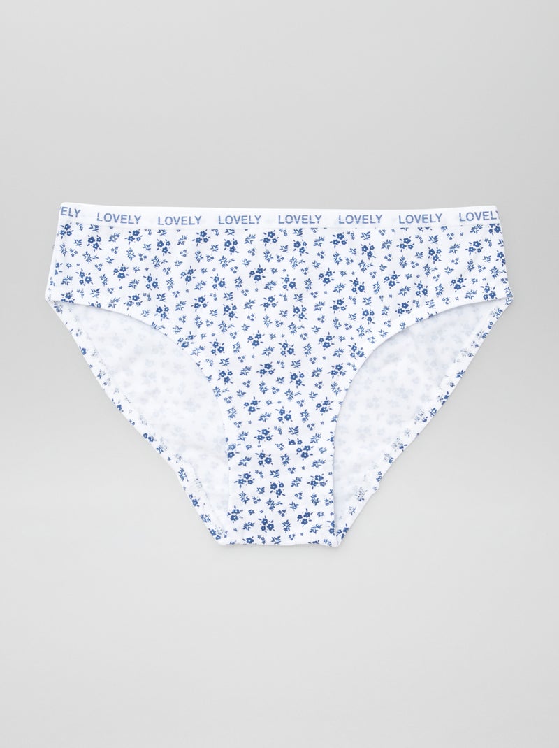 Pack de 4 braguitas estampadas BLANCO - Kiabi