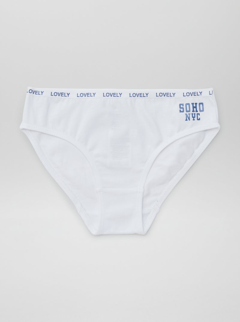 Pack de 4 braguitas estampadas BLANCO - Kiabi