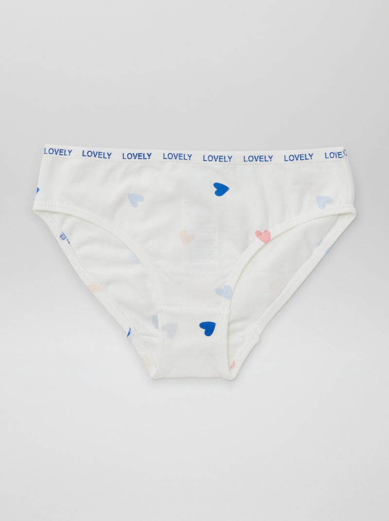 Pack de 4 braguitas estampadas BLANCO - Kiabi