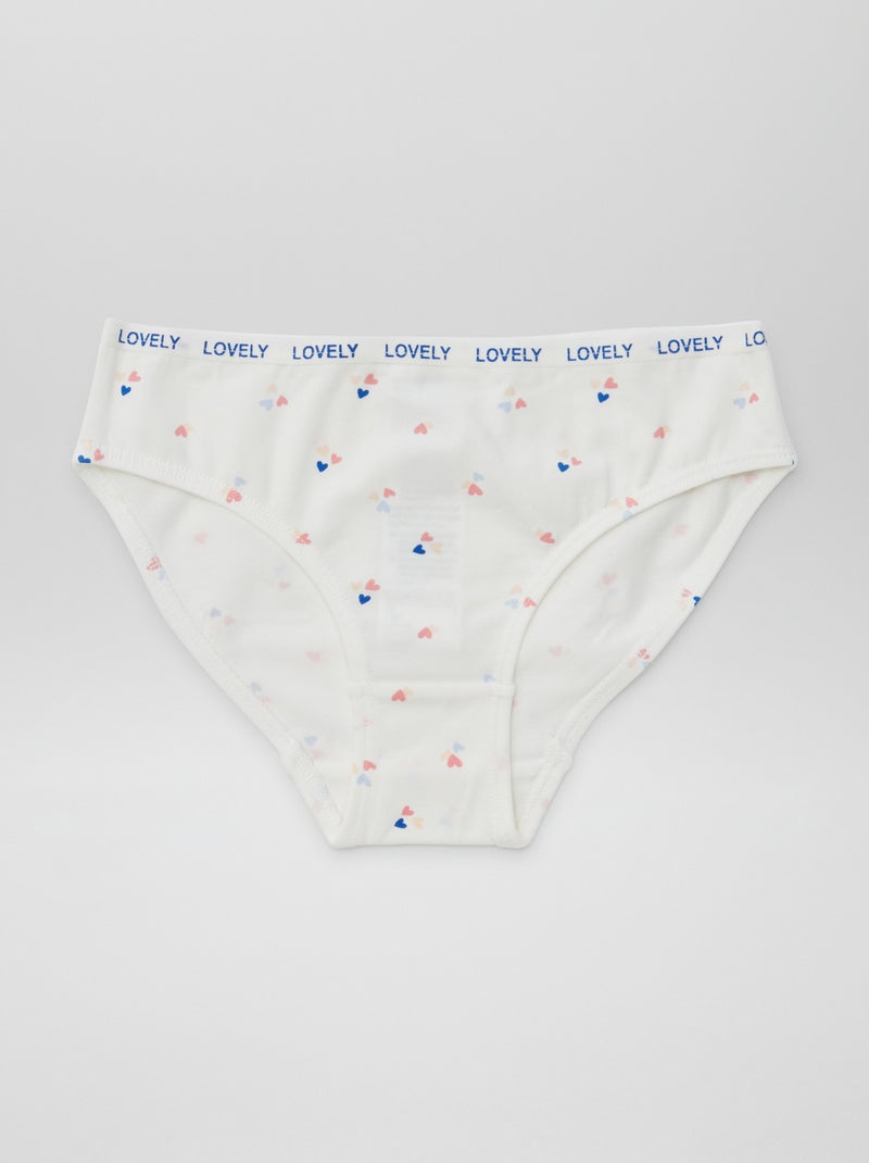 Pack de 4 braguitas estampadas BLANCO - Kiabi