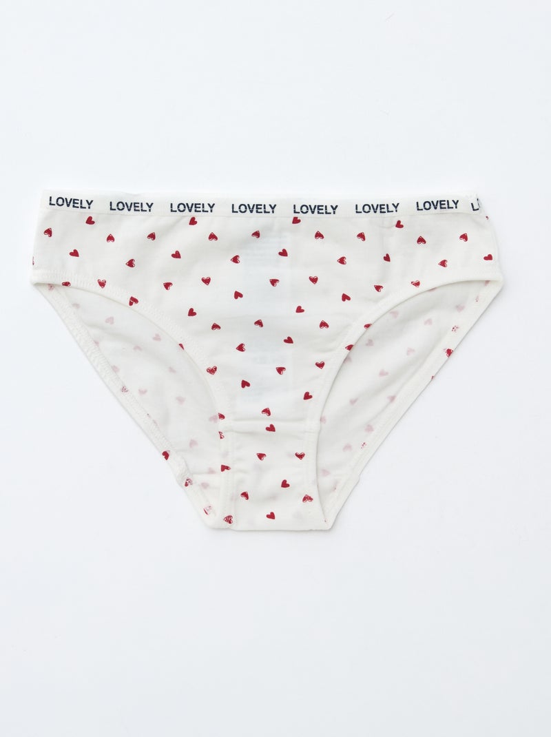 Pack de 4 braguitas estampadas Blanco - Kiabi