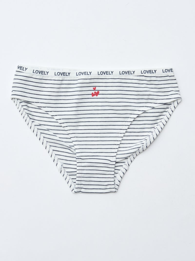 Pack de 4 braguitas estampadas Blanco - Kiabi