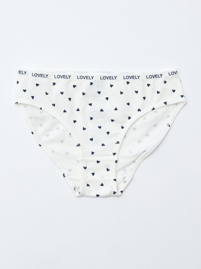 Pack de 4 braguitas estampadas Blanco - Kiabi