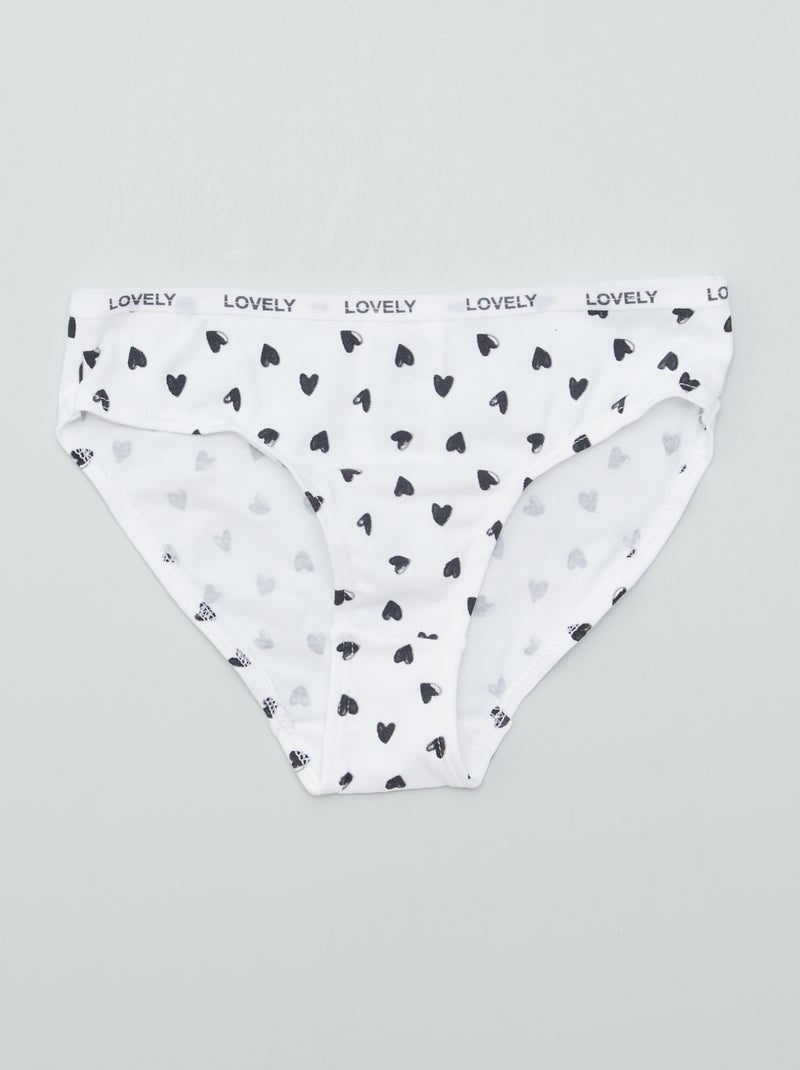 Pack de 4 braguitas estampadas BLANCO - Kiabi