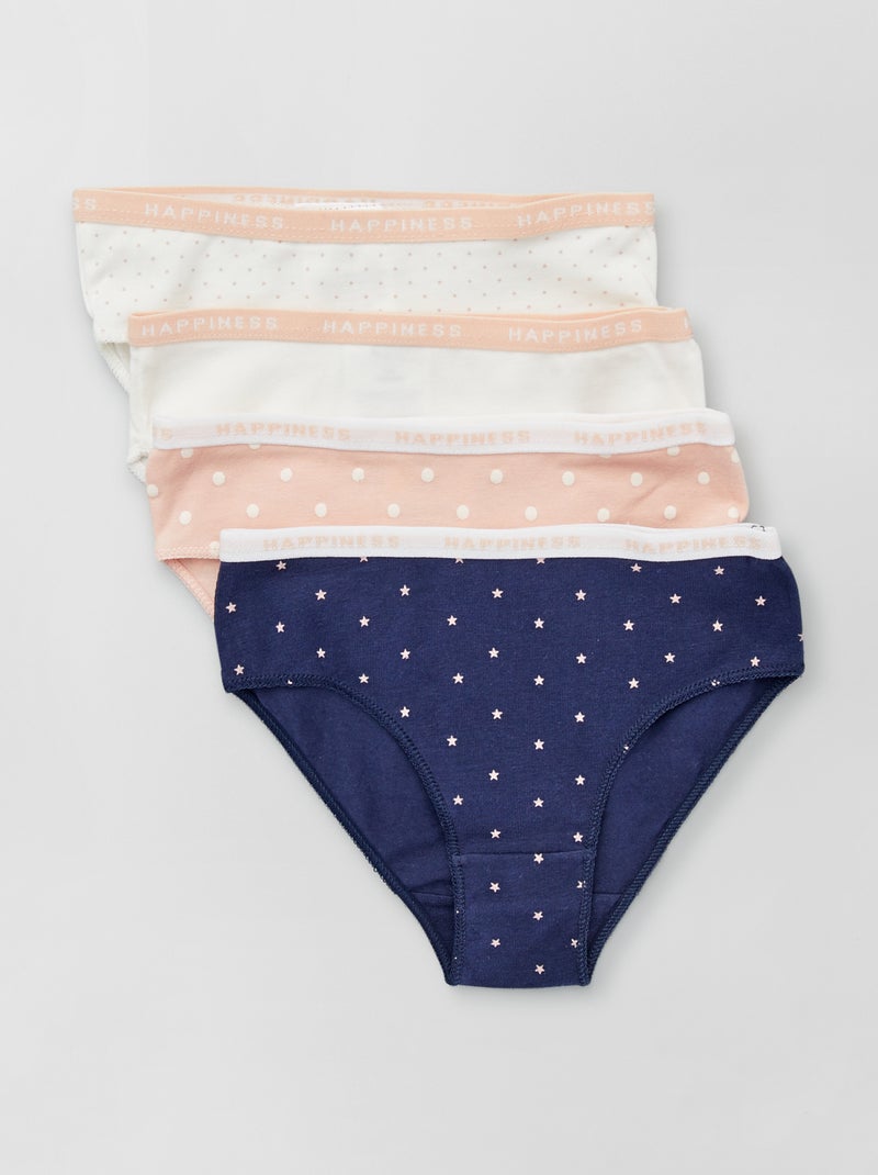 Pack de 4 braguitas estampadas BLANCO - Kiabi