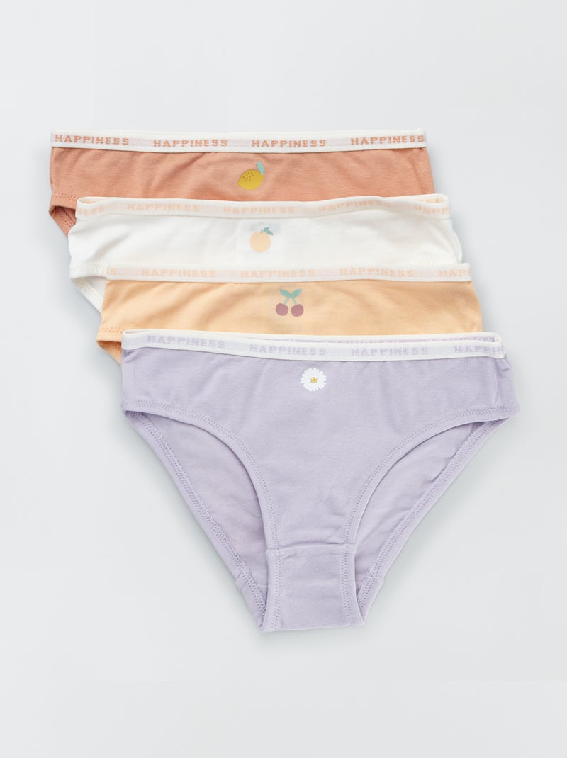 Pack de 4 braguitas estampadas BLANCO - Kiabi